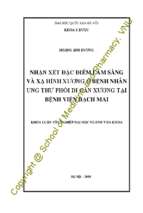 Nhận xét đặc điểm lâm sàng và xạ hình xương ở bệnh nhân ung thư phổi di căn xương tại bệnh viện bạch mai​.