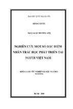 Nghiên cứu một số đặc điểm nhân trắc học phát triển tai người việt nam​.