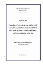 Nghiên cứu so sánh đặc điểm lâm sàng và cận lâm sàng ở bệnh nhân lao phổi mới và lao phổi tái trị ở thời điểm trước điều trị​.