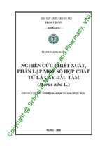 Nghiên cứu chiết xuất, phân lập một số hợp chất từ lá cây dâu tằm (morus alba l.)​.