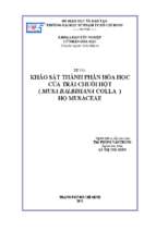 Khảo sát thành phần hóa học của trái chuối hột (musa balbisiana colla họ musaceae).