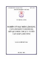 Nghiên cứu đặc điểm lâm sàng, cận lâm sàng và đánh giá kết quả phẫu thuật u tuyến cận giáp lành tính