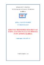 Khảo sát thành phần hóa học của cao ethyl acetate của lá cây bình bát nước annona glabra l.