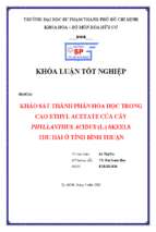 Khảo sát thành phần hóa học trong cao ethyl acetate của cây phyllanthus acidus (l.) skeels thu hái ở tỉnh bình thuận​.