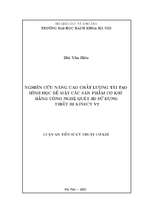 Nghiên cứu nâng cao chất lượng tái tạo hình học bề mặt các sản phẩm cơ khí bằng công nghệ quét 3d sử dụng thiết bị kinect v2