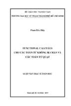 Functional caculus cho các toán tử không bị chặn và các toán tử quạt.