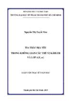 Tia trắc địa yếu trong không gian các thế vị kahler và lớp e(x,w)