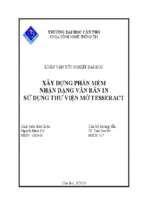 Xây dựng phần mềm nhận dạng văn bản in sử dụng thư viện mở tesseract.