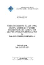 Nghiên cứu ảnh hưởng của khối lượng, số con và giới tính heo sơ sinh đến tăng trưởng của heo cai sữa và thời gian phối giống lại của heo nái lai nuôi tại trại chăn nuôi thực nghiệm hòa an​.