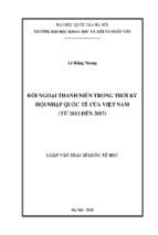 đối ngoại thanh niên trong thời kỳ hội nhập quốc tế của việt nam (từ 2012 đến 2017)​