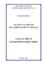 Tác động của thể chế đến nghèo đa chiều ở việt nam