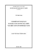 Cảm biến huỳnh quang đo hàm lượng đường dựa trên vật liệu nano zno đính hạt vàng ​