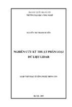 Nghiên cứu kỹ thuật phân loại dữ liệu lidar​