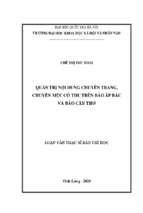 Nâng cao chất lượng hoạt động dẫn chương trình truyền hình tại các đài phát thanh truyền hình tây nam bộ (khảo sát đài ptth vĩnh long, hậu giang và đồng tháp từ tháng 1 2019 đến tháng 6 2019)​