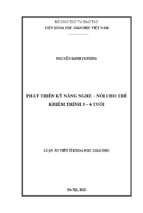 Phát triển kỹ năng nghe – nói cho trẻ khiếm thính 3 – 6 tuổi