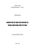 Nghiên cứu áp dụng siêu âm nội soi trong chẩn đoán viêm tụy mạn