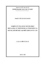 Nghiên cứu ứng dựng phương pháp phổ gamma tự nhiên đánh giá tính phóng xạ đất đá trên bề mặt tại miền trung nước lào​