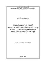 Hoạt động đào tạo tại chỗ trong các khách sạn 4 sao tại nha trang. nghiên cứu trường hợp khách sạn starcity và khách sạn sao việt​