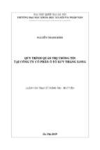 Quy trình quản trị thông tin tại công ty cổ phần ô tô kcv thăng long​