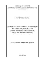 Tác động của chính sách xuất khẩu lao động đối với đời sống kinh tế, xã hội (nghiên cứu trường hợp xã cổ thành, thị xã chí linh, tỉnh hải dương)​