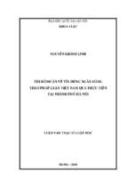 Thi hành án về tín dụng ngân hàng theo pháp luật việt nam qua thực tiễn tại thành phố hà nội​