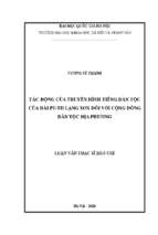 Tác động của truyền hình tiếng dân tộc của đài pt th lạng sơn đối với cộng đồng dân tộc địa phương​