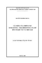 Tác động của chiến lược ấn độ dương   thái bình dương của mỹ đối với khu vực và việt nam​