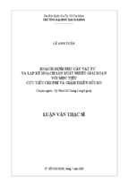 Hoạch định nhu cầu vật tư và lập kế hoạch sản xuất nhiều giai đoạn với mục tiêu cực tiểu chi phí và giảm nhiều rủi ro