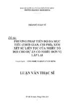 Phương pháp tiến độ đa mục tiêu (thời gian, chi phí), xem xét sự liên tục của nhiều tổ đội cho dự án có nhiều đơn vị lặp lại 