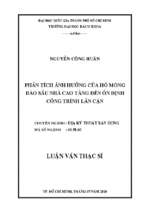 Phân tích ảnh hưởng của hố móng đào sâu nhà cao tầng đến ổn định công trình lân cận 