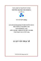 Xây dựng kế hoạch bảo vệ môi trường trong phát triển kcn ba chiêng cho tỉnh chămpasac (lào) (đến năm 2015 và định hướng đến năm 2020) 