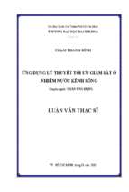 ứng dụng lý thuyết tối ưu giám sát ô nhiễm nước kênh sông 