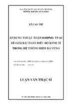 ứng dụng thuật toán sohpso tvac để giải bài toán điều độ kinh tế trong hệ thống điện đa vùng 