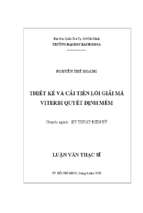 Thiết kế và cải tiến ip giải mã viterbi quyết định mềm 