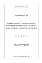 Nghiên cứu đánh giá ảnh hưởng của mực nước biển dâng do biến đổi khí hậu đến một số khu vực bị ngập tại tp. hồ chí minh 