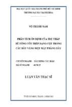 Phân tích ổn định của trụ tháp bê tông cốt thép dạng cột trong cầu dây văng một mặt phẳng dây 