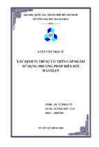 Xác định vị trí sự cố trên cáp ngầm sử dụng phương pháp biến đổi wavelet 