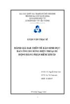 đánh giá sar trên tế bào sinh dục đàn ông do sóng điện thoại di động bằng phần mềm xfdtd 