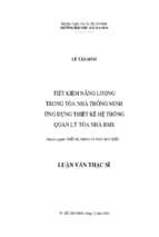 Tiết kiệm năng lượng trong tòa nhà thông minh ứng dụng thiết kế hệ thống quản lý tòa nhà bms 