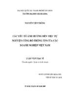 Các yếu tố ảnh hưởng đến việc tự nguyện công bố thông tin của các doanh nghiệp việt nam 