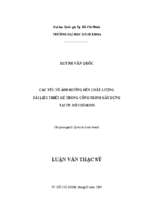 Các yếu tố ảnh hưởng đến chất lượng tài liệu thiết kế trong công trình xây dựng tại tp. hồ chí minh 