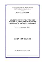 Xây dựng phương pháp phát hiện nguồn gây ô nhiễm trong bài toán mô hình hóa nhiễm bẩn không khí 