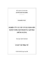 Nghiên cứu các yếu tố tác động đến hành vi mua sản phẩm sữa gặp phải khủng hoảng 