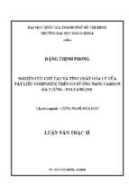 Nghiên cứu chế tạo và tính chất hóa lý của vật liệu composite trên cơ sở ống nano carbon đa tường   polyaniline 