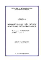 độ đo hữu hạn và phân phối xác suất trong không gian banach 