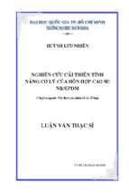 Nghiên cứu cải thiện tính năng cơ lý của hỗn hợp cao su nr