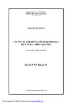 Các yếu tố ảnh hưởng đến xu hướng mua dịch vụ bảo hiểm nhân thọ 