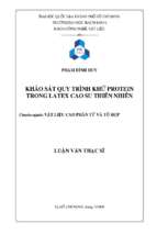 Khảo sát quy trình khử protein trong latex cao su thiên nhiên 