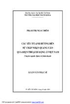 Các yếu tố ảnh hưởng đến sự chấp nhận quảng cáo qua điện thoại di động ở việt nam 