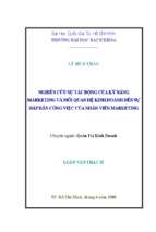 Nghiên cứu sự tác động của kỹ năng marketing và mối quan hệ kinh doanh đến sự hấp dẫn công việc của nhân viên marketing  